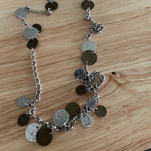 Long faux coin-like necklace